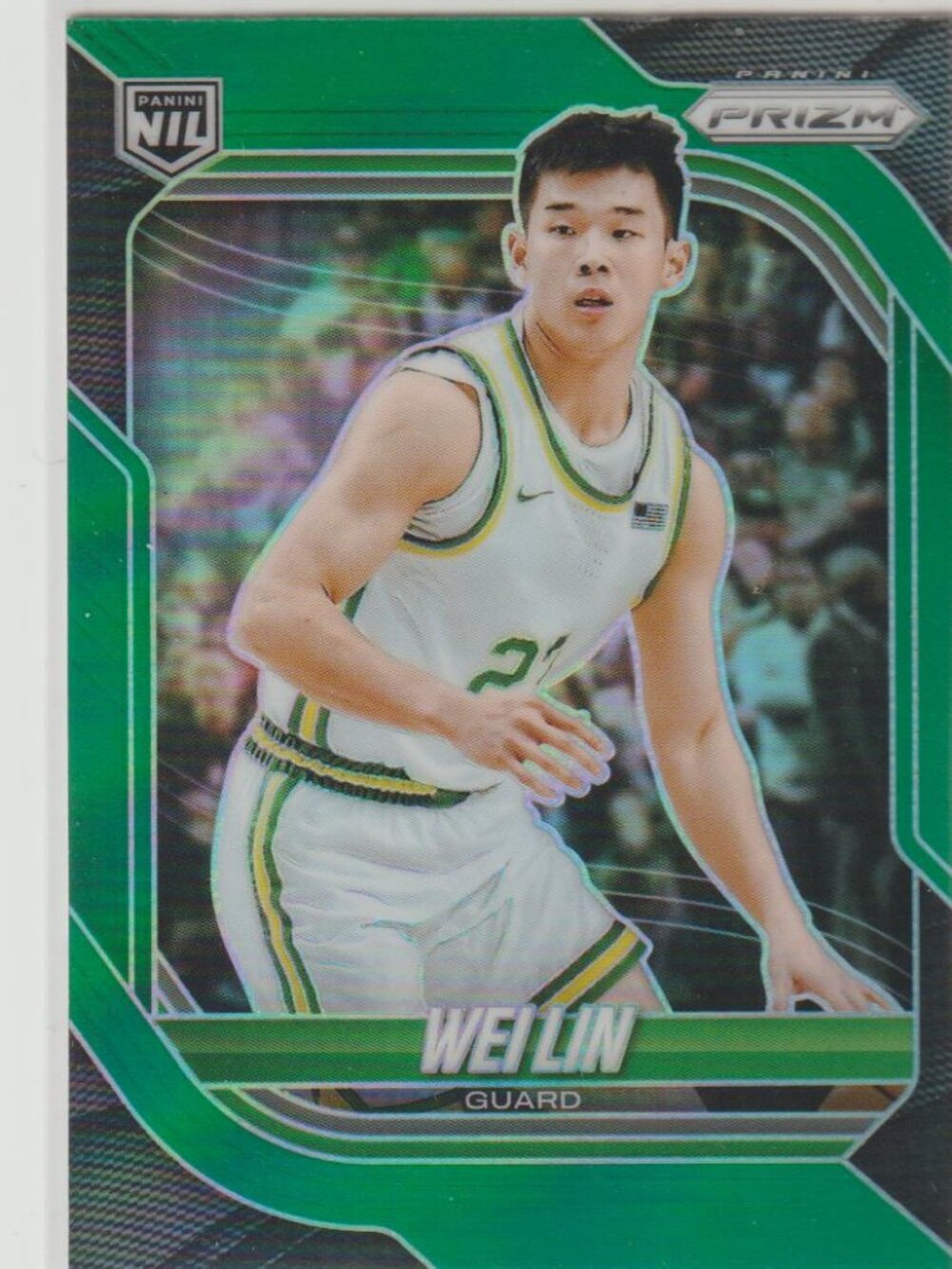 Wei Lin 2025-26 Panini Prizm #161 Green Prizm NIL Basketball